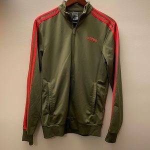 Olive Green and Orange  Adidas Track Jacket - Mens Small